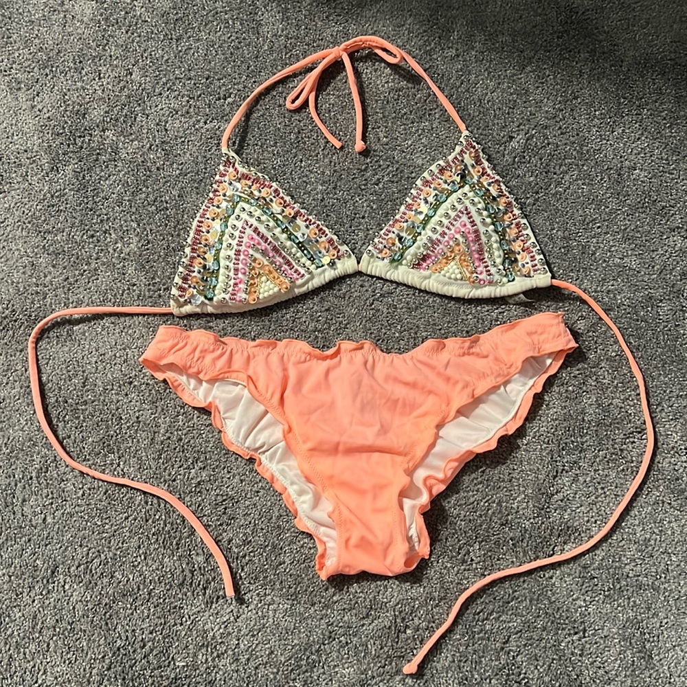 Victorias Secret Rhinestone Bikini Sz M